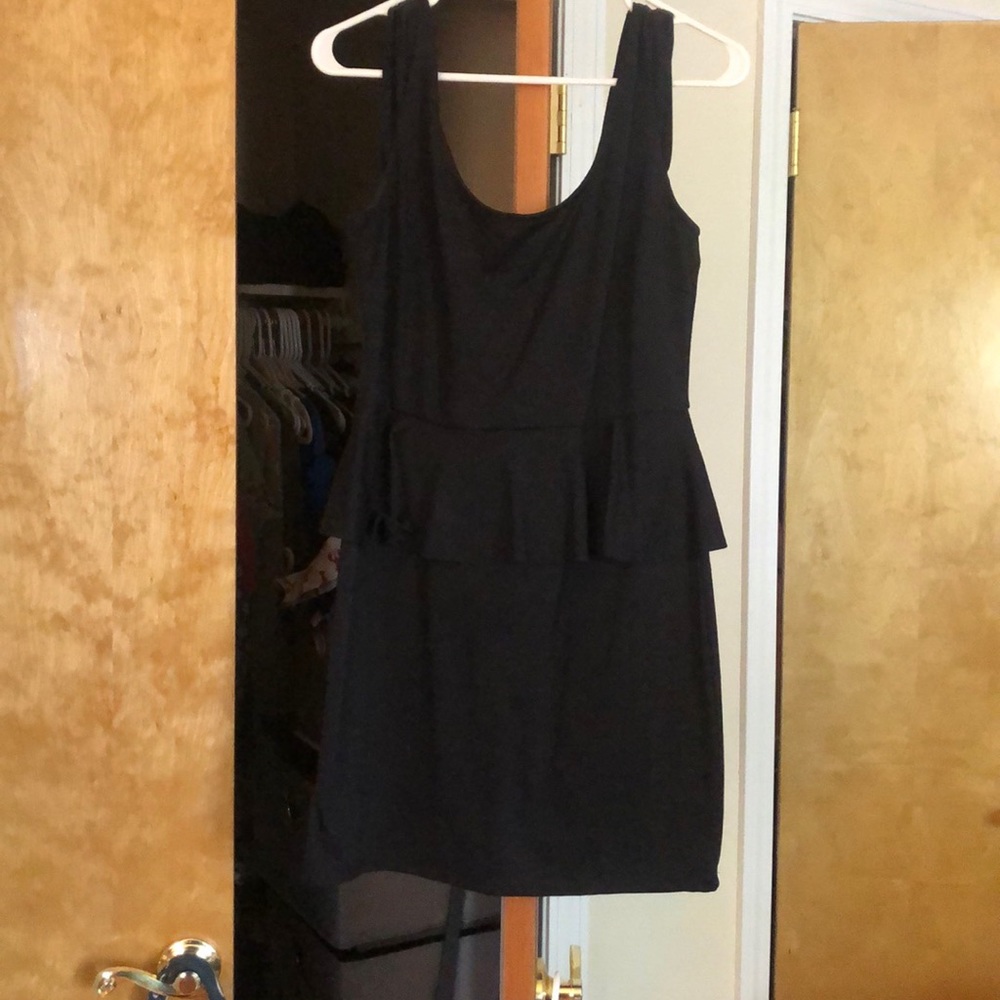 Black dress peplum